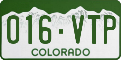 CO license plate 016VTP