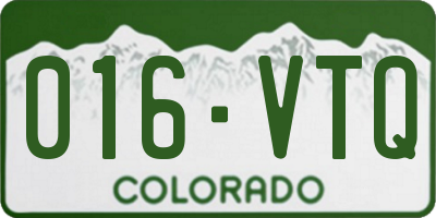 CO license plate 016VTQ