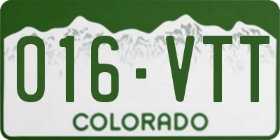 CO license plate 016VTT