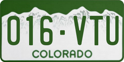 CO license plate 016VTU