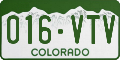 CO license plate 016VTV