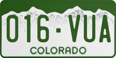 CO license plate 016VUA