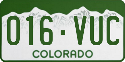 CO license plate 016VUC