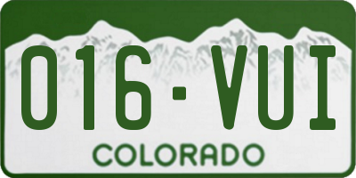 CO license plate 016VUI