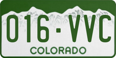 CO license plate 016VVC