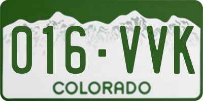 CO license plate 016VVK