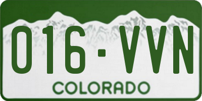 CO license plate 016VVN