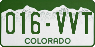 CO license plate 016VVT