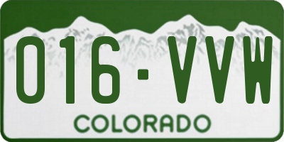 CO license plate 016VVW