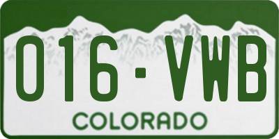 CO license plate 016VWB