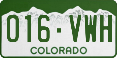 CO license plate 016VWH