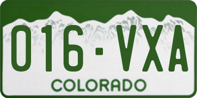 CO license plate 016VXA