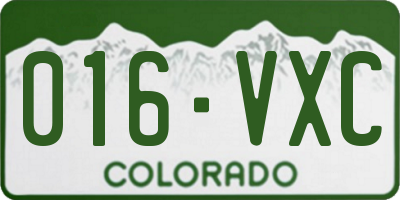 CO license plate 016VXC
