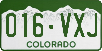 CO license plate 016VXJ