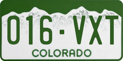 CO license plate 016VXT