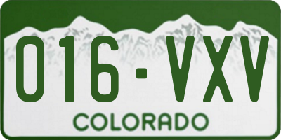 CO license plate 016VXV