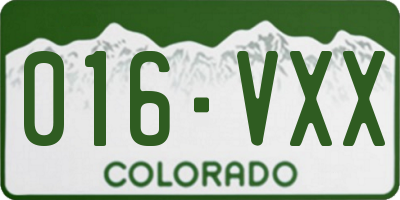 CO license plate 016VXX