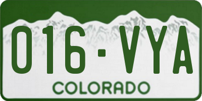 CO license plate 016VYA