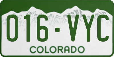 CO license plate 016VYC