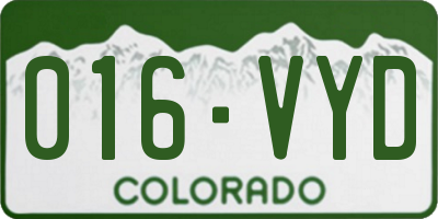 CO license plate 016VYD