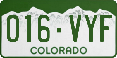 CO license plate 016VYF