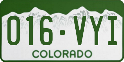 CO license plate 016VYI