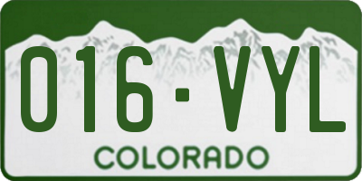 CO license plate 016VYL