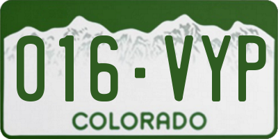 CO license plate 016VYP