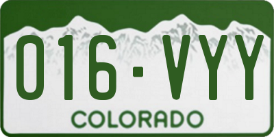 CO license plate 016VYY