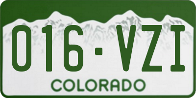 CO license plate 016VZI
