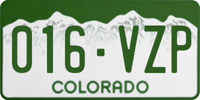 CO license plate 016VZP