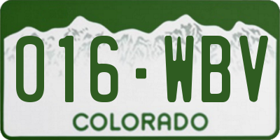 CO license plate 016WBV
