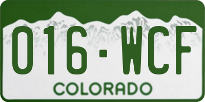 CO license plate 016WCF