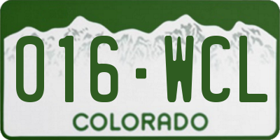 CO license plate 016WCL