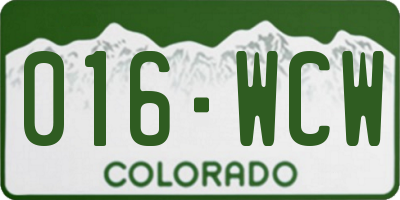 CO license plate 016WCW