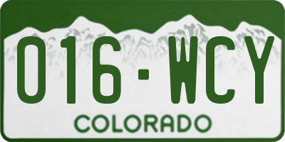 CO license plate 016WCY