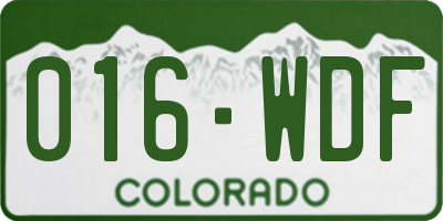 CO license plate 016WDF