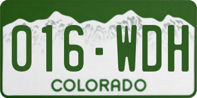 CO license plate 016WDH