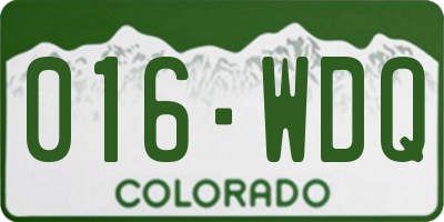 CO license plate 016WDQ