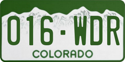CO license plate 016WDR