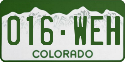 CO license plate 016WEH