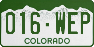 CO license plate 016WEP