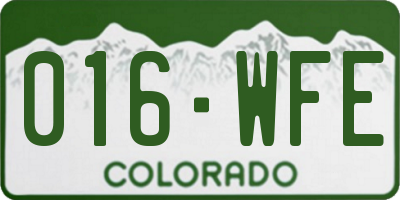 CO license plate 016WFE