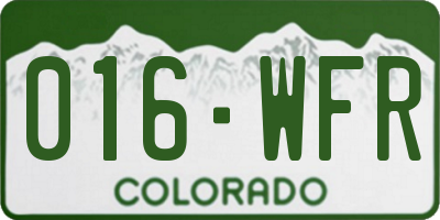 CO license plate 016WFR