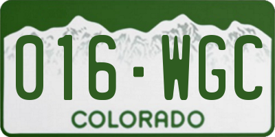 CO license plate 016WGC
