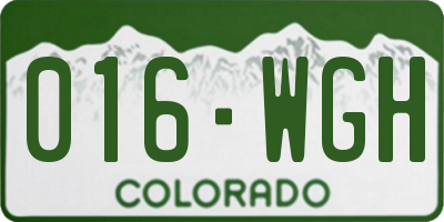 CO license plate 016WGH