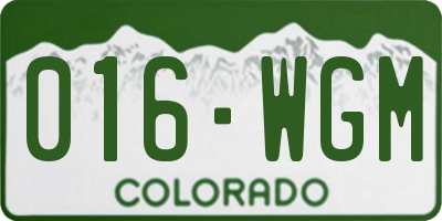 CO license plate 016WGM