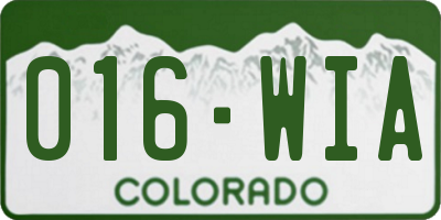 CO license plate 016WIA