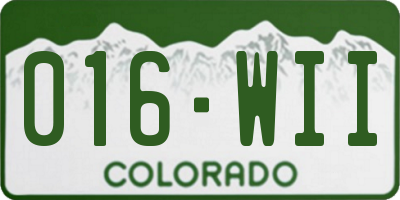 CO license plate 016WII