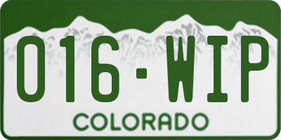 CO license plate 016WIP